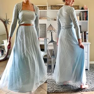 *Vintage Jovani Y2K Prom Dress Set - Princess Beaded Skirt, Top, & Jacket Set*